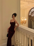 Sexy Mermaid Wine Red Velvet 21st Birthday Dress Party Gown Birthday Outfits Birthday Dress Ideas For Women HZ1121