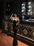 Elegant Glamour Mermaid Off The Shoulder Black Prom Gowns Party Dress Classy Gowns Evening Dresses HZ1121