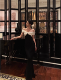 Elegant Glamour Mermaid Off The Shoulder Black Prom Gowns Party Dress Classy Gowns Evening Dresses HZ1121