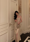 Sexy Mermaid Champagne Satin 21st Birthday Dress Party Gown Birthday Outfits Birthday Dress Ideas For Women HZ1121
