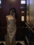 Sexy Mermaid Champagne Satin 21st Birthday Dress Party Gown Birthday Outfits Birthday Dress Ideas For Women HZ1121