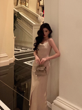 Sexy Mermaid Champagne Satin 21st Birthday Dress Party Gown Birthday Outfits Birthday Dress Ideas For Women HZ1121