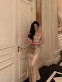 Sexy Mermaid Champagne Satin 21st Birthday Dress Party Gown Birthday Outfits Birthday Dress Ideas For Women HZ1121