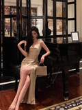 Sexy Mermaid Champagne Satin 21st Birthday Dress Party Gown Birthday Outfits Birthday Dress Ideas For Women HZ1121