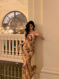 Elegant Mermaid Spaghetti Straps Floral Long 23rd Birthday Dress Party Gown Birthday Outfits Birthday Dress Ideas For Women HZ1121