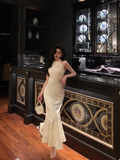 Modest Mermaid High Neckline White Satin 21st Birthday Dress Party Gown Birthday Outfits Birthday Dress Ideas For Women HZ1121