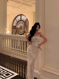 Sexy Mermaid Spaghetti Straps White Lace 21st Birthday Dress Party Gown Birthday Outfits Birthday Dress Ideas For Women HZ1121