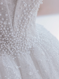 Glitter Wedding Dresses Ball Gown Off The Shoulder Sequin Wedding Dress Long Bridal Gowns HZ1121