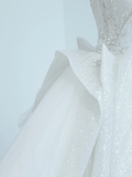 Timeless Bridal Gown Ball Gown Strapless White Sequin Wedding Dresses Bridal Gowns HZ1121