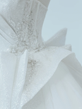 Timeless Bridal Gown Ball Gown Strapless White Sequin Wedding Dresses Bridal Gowns HZ1121