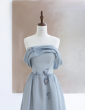 Elegant Glamour A Line Strapless Blue 21st Birthday Dresses Party Gown Birthday Outfits Birthday Dress Ideas For Women HZ1121