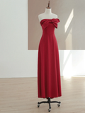 Elegant Glamour A Line Strapless Satin Burgundy 21st Birthday Dress Party Gown Birthday Outfits Birthday Dress Ideas For Women HZ1121