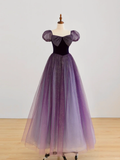 Elegant Glamour Ball Gown Strapless Short Sleeves Tulle Prom Dress Party Dress Evening Dresses HZ1121