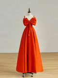 Elegant Glamour A Line Spaghetti Straps Satin Orange 21st Birthday Dress Party Gown Birthday Outfits Birthday Dress Ideas For Women HZ1121