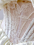 Glitter Wedding Dresses Ball Gown Off The Shoulder Short Sleeves Satin Wedding Dresses Corset Bridal Gowns HZ1121