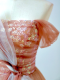 Elegant Glamour Ball Gown Off The Shoulder Pink Tulle Prom Dress Party Dress Long Evening Dresses HZ1121