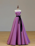 Elegant Glamour A Line Strapless Satin Lilac 21st Birthday Dress Party Gown Birthday Outfits Birthday Dress Ideas For Women HZ1121