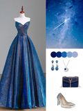 Elegant Glamour Ball Gown Strapless Blue Sequin 21st Birthday Dresses Evening Gown Birthday Outfits Evening Dress For Women HZ1121