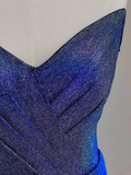 Elegant Glamour Ball Gown Strapless Blue Sequin 21st Birthday Dresses Evening Gown Birthday Outfits Evening Dress For Women HZ1121