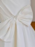 Simple Bridal Gown Mermaid Off The Shoulder Satin White Wedding Dresses Minimalist Bridal Gowns HZ1121