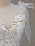 Ethereal Wedding Dress Mermaid Straps Lace White Wedding Dresses Corset Bridal Gowns HZ1121