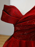 Elegant Glamour Ball Gown Off The Shoulder Red Prom Dress Party Dress Long Evening Dresses HZ1121