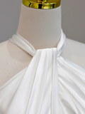 Ethereal Wedding Dress Mermaid Halter Satin White Wedding Dresses Corset Bridal Gowns HZ1121