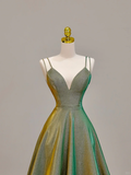 Elegant Glamour Ball Gown Spaghetti Straps Sequin Green Long Prom Dress Party Dress Evening Dresses HZ1121