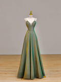 Elegant Glamour Ball Gown Spaghetti Straps Sequin Green Long Prom Dress Party Dress Evening Dresses HZ1121