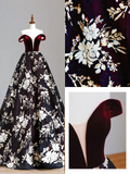 Gorgeous A line Off The Shoulder Burgundy Long Prom Dress Party Dress Graduation Dresses HZ1121