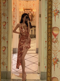 Modest Sheath Spaghetti Straps Floral Pink 21st Birthday Dress Party Gown Birthday Outfits Birthday Dress Ideas For Women HZ1121