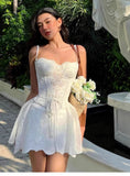 Cute A line Spaghetti Straps Summer Lace Homecoming Dress Hoco Dress Mini 20th Birthday Outfit Cocktail Dresses HZ1121