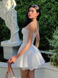 Cute A line Spaghetti Straps Summer Lace Homecoming Dress Hoco Dress Mini 20th Birthday Outfit Cocktail Dresses HZ1121