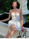 Cute A line Spaghetti Straps Summer Lace Homecoming Dress Hoco Dress Mini 20th Birthday Outfit Cocktail Dresses HZ1121