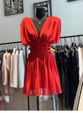 Simple A line V Neck Red Short Homecoming Dress Summer Hoco Dresses Cocktail Dress HZ1121