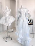 Cute Ball Gown Sweetheart Short Light Sky Blue Homecoming Dress Summer Hoco Dresses Cocktail Dress For Senior Teens HZ1121
