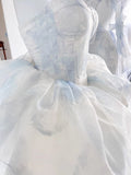 Cute Ball Gown Sweetheart Short Light Sky Blue Homecoming Dress Summer Hoco Dresses Cocktail Dress For Senior Teens HZ1121
