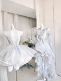 Cute Ball Gown Sweetheart Short Light Sky Blue Homecoming Dress Summer Hoco Dresses Cocktail Dress For Senior Teens HZ1121