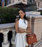Cute A line Round White Short Homecoming Dress Summer Hoco Dresses Cocktail Dress HZ1121