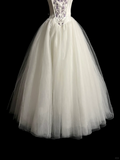 Vintage Ball Gown Off The Shoulder White Tulle Long Evening Party Gowns Evening Formal Dresses Evening Dress HZ1121