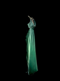 Vintage Mermaid Halter Green Satin Backless Long Evening Party Gowns Evening Formal Dresses Prom Dress HZ1121