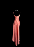 Vintage Mermaid Spaghetti Straps Pink Satin Long Prom Dress Party Dress Graduation Dresses HZ1121