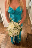 Chic Halter V-Neck Pleated Satin Sleeveless Long Party Dress Prom Dresses HZ1121