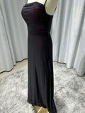 Sexy Sheath Spaghetti Straps Burgundy Floor-length Long Prom Dress with Silt Birthday Outfits Party Dress Formal Dress HZ1121