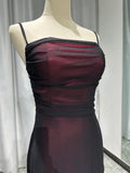 Sexy Sheath Spaghetti Straps Burgundy Floor-length Long Prom Dress with Silt Birthday Outfits Party Dress Formal Dress HZ1121