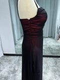 Sexy Sheath Spaghetti Straps Burgundy Floor-length Long Prom Dress with Silt Birthday Outfits Party Dress Formal Dress HZ1121