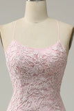 Elegant Mermaid Spaghetti Straps Long Prom Dress With Appliques Lace Evening Dresses HZ1121