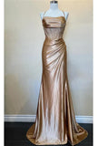 Elegant Hot Mermaid Spaghetti Straps Green Long Prom Dress with Cross Back Prom Dresses HZ1121