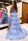 Elegant Prom Dresses Formal Court Train Sleeveless Off Shoulder Tulle with Sequin Slit Evening Dresses HZ1121