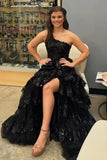 Elegant Glitter Ball Gown Tulle Layered Princess Graduation Dress Sweet Wedding Party Dress Evening Dresses HZ1121